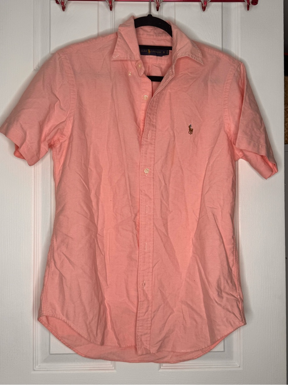 Polo by Ralph Lauren Men's Pink Short-Sleeve Button-Down Shirt